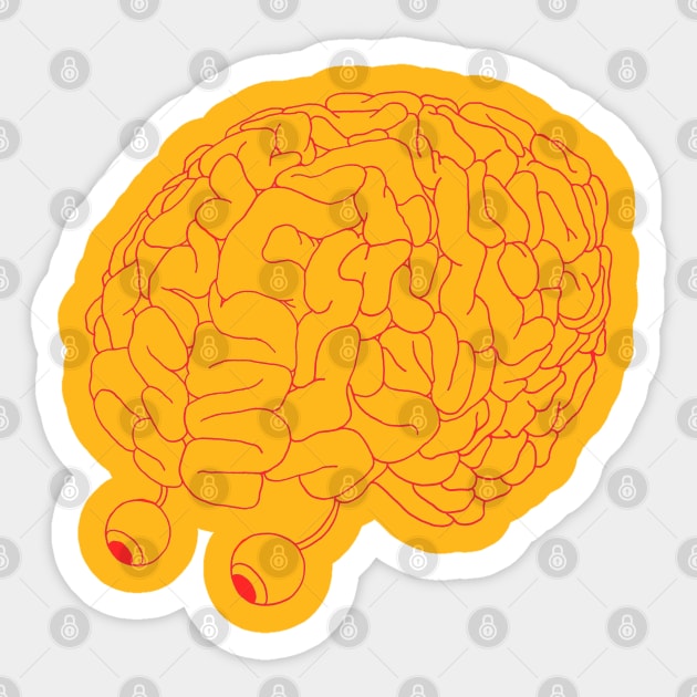 Brain_Red Sticker by ADEHLALEE